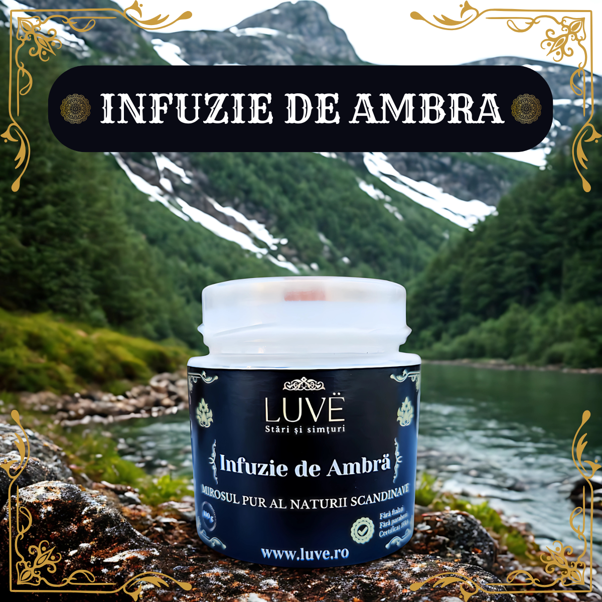 lumanare parfumata infuzie ambra