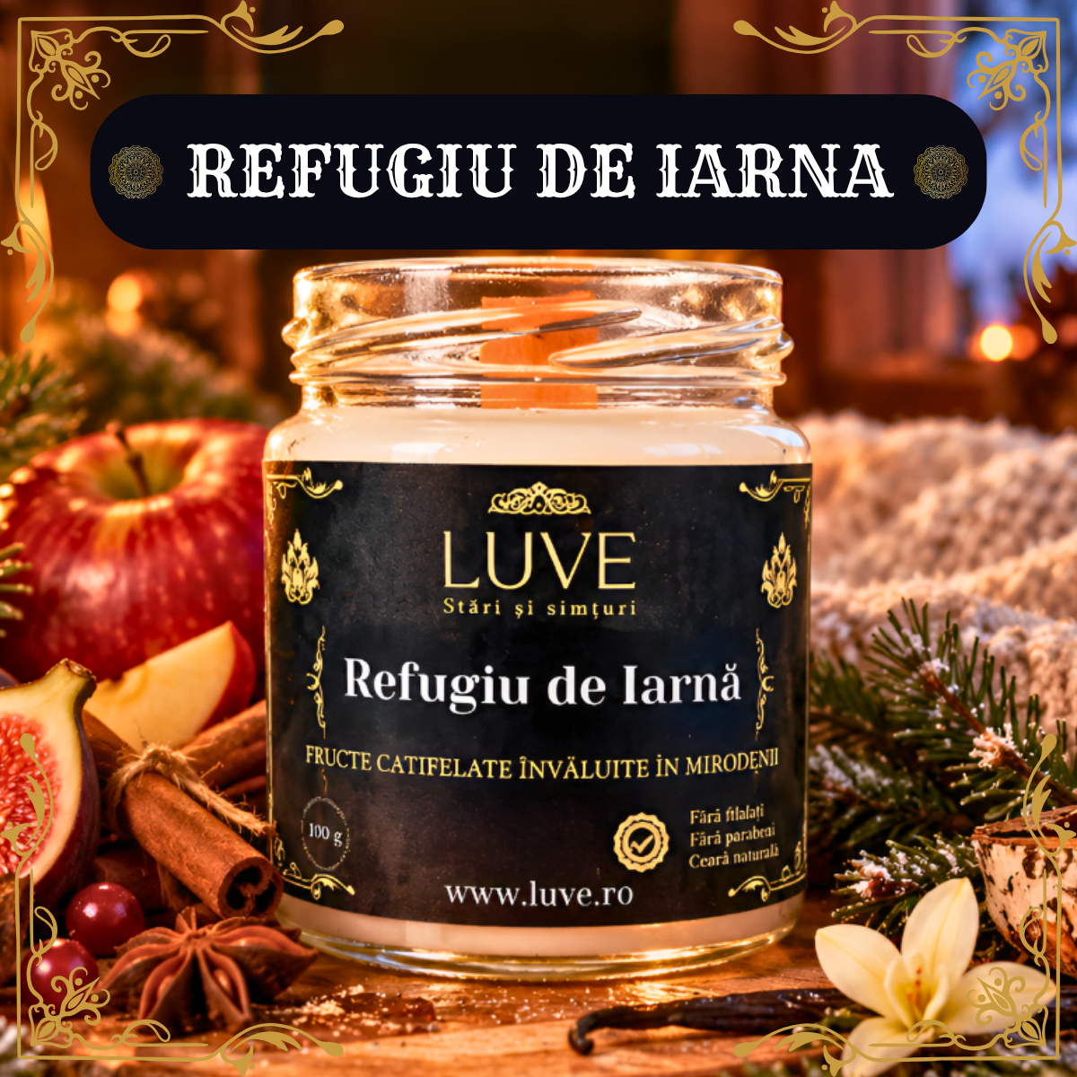 Lumanare pafrumata refugiu de iarna